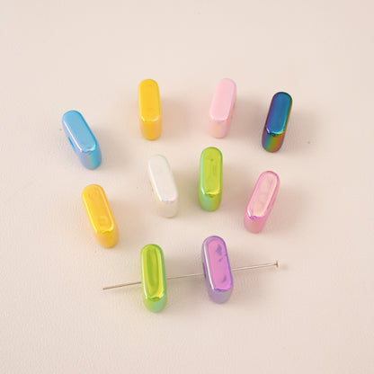 Acrylic Iridescent Alphabet Beads with Large Holes - Chunky 3D | Acrylic Bead for DIY Bracelet Keychain Jewelry Making