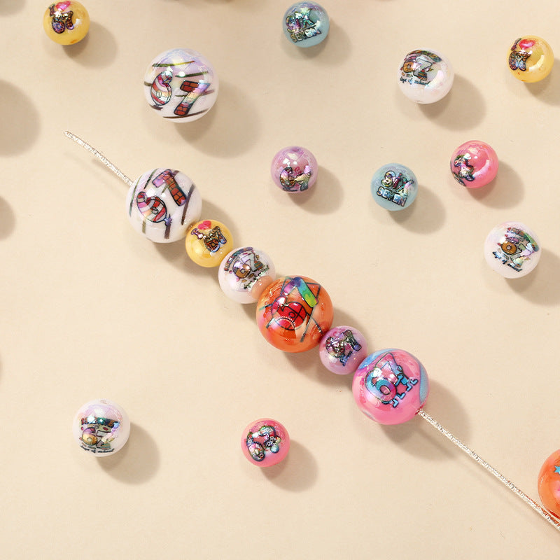 Assorted 10/12/16mm Number 67 AB Beads - Shimmering Iridescent | Acrylic Bead for DIY Bracelet Keychain Jewelry Making