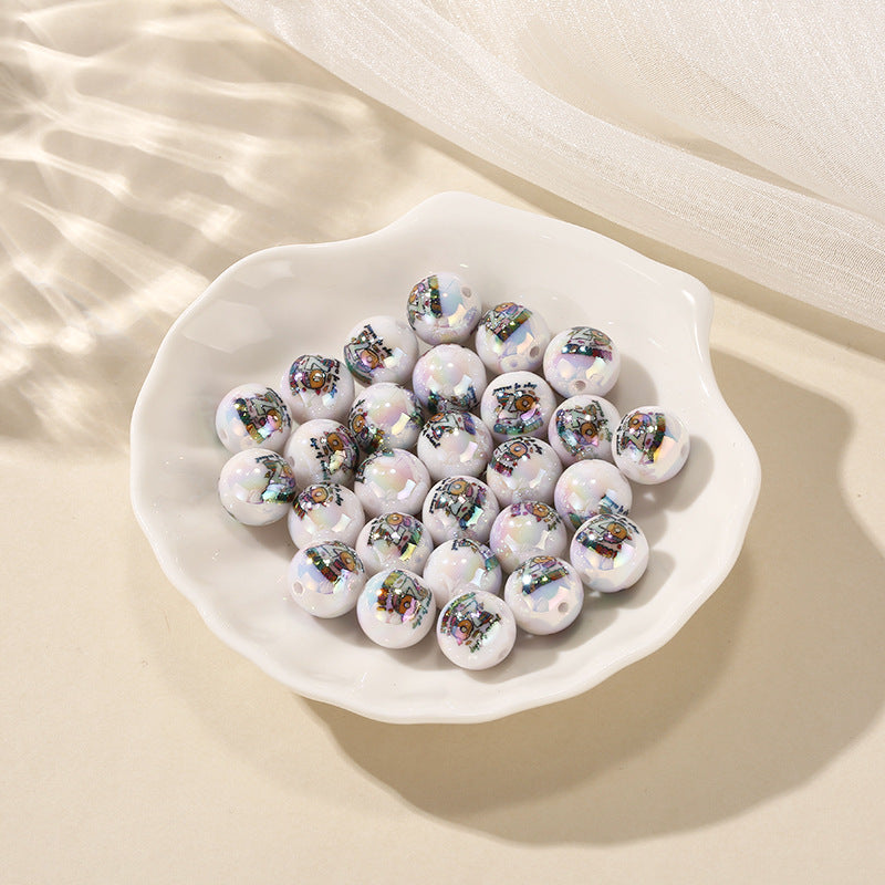 Assorted 10/12/16mm Number 67 AB Beads - Shimmering Iridescent | Acrylic Bead for DIY Bracelet Keychain Jewelry Making