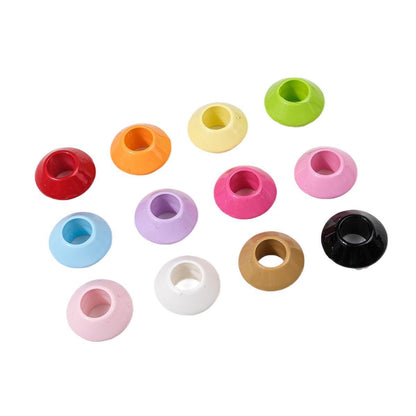 7.3mm Large Hole UFO Saucer Acrylic Beads - 16mm Lacquered Chunky | Acrylic Bead for DIY Bracelet Keychain Jewelry Making