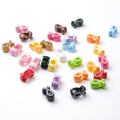 12x6x7mm Ribbon Bowknot Acrylic Beads - 4.5mm Large Hole Spacer | Acrylic Bead for DIY Bracelet Keychain Jewelry Making