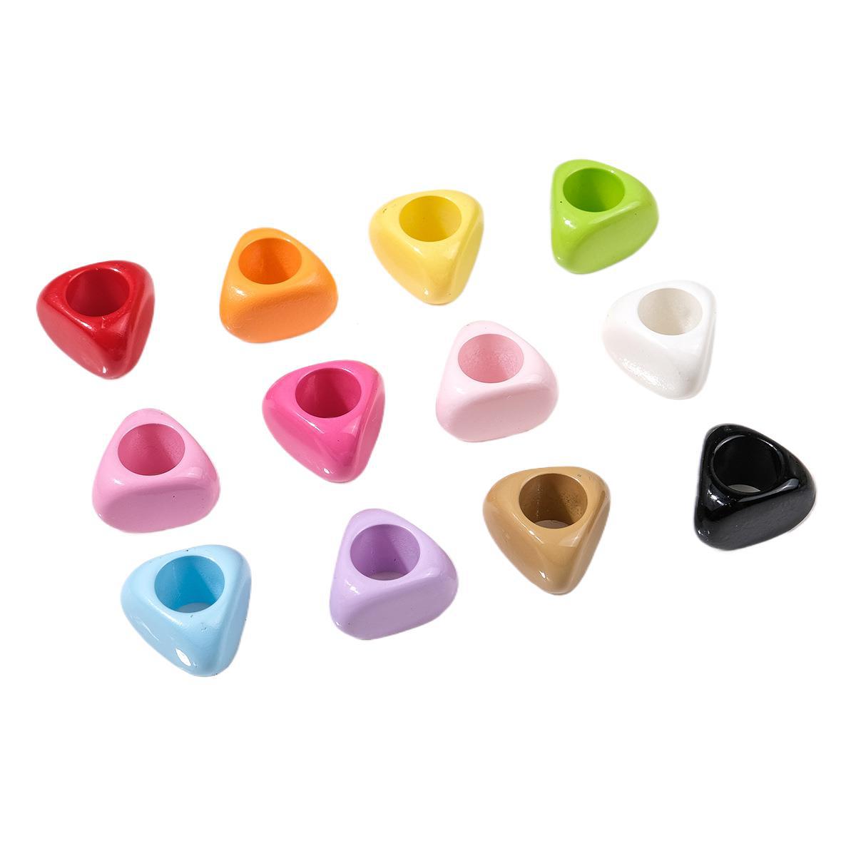 6mm Large Hole Triangle Acrylic Beads - 10.5mm Lacquered Chunky | Acrylic Bead for DIY Bracelet Keychain Jewelry Making