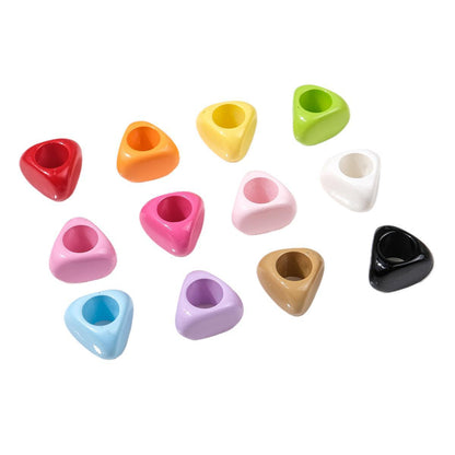 6mm Large Hole Triangle Acrylic Beads - 10.5mm Lacquered Chunky | Acrylic Bead for DIY Bracelet Keychain Jewelry Making