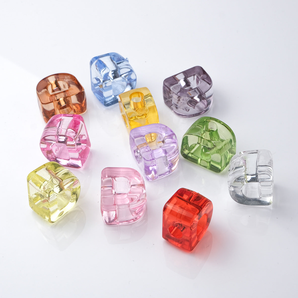 21mm Large Hole Transparent Alphabet Beads - Colorful Jelly Letter | Acrylic Bead for DIY Bracelet Keychain Jewelry Making