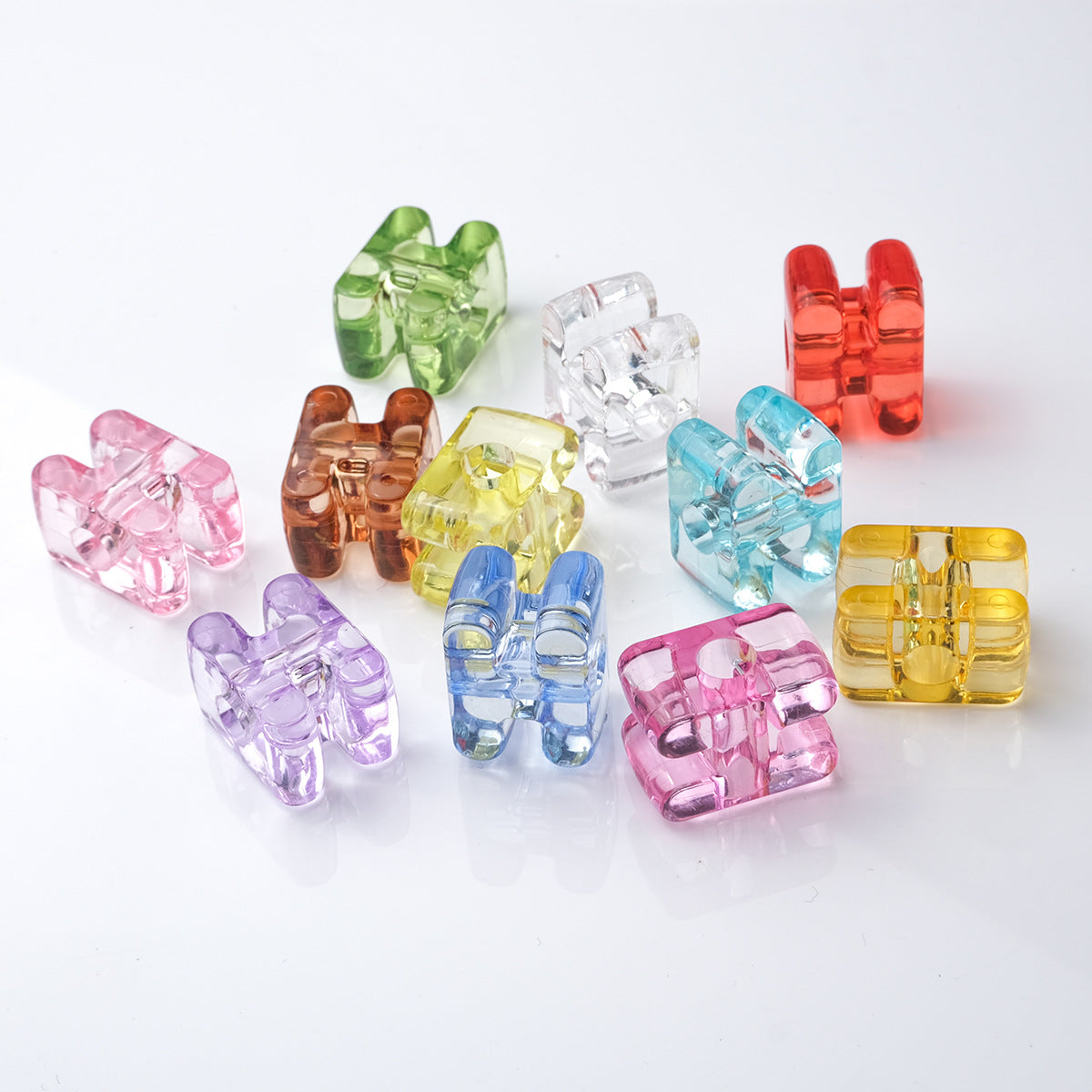 21mm Large Hole Transparent Alphabet Beads - Colorful Jelly Letter | Acrylic Bead for DIY Bracelet Keychain Jewelry Making