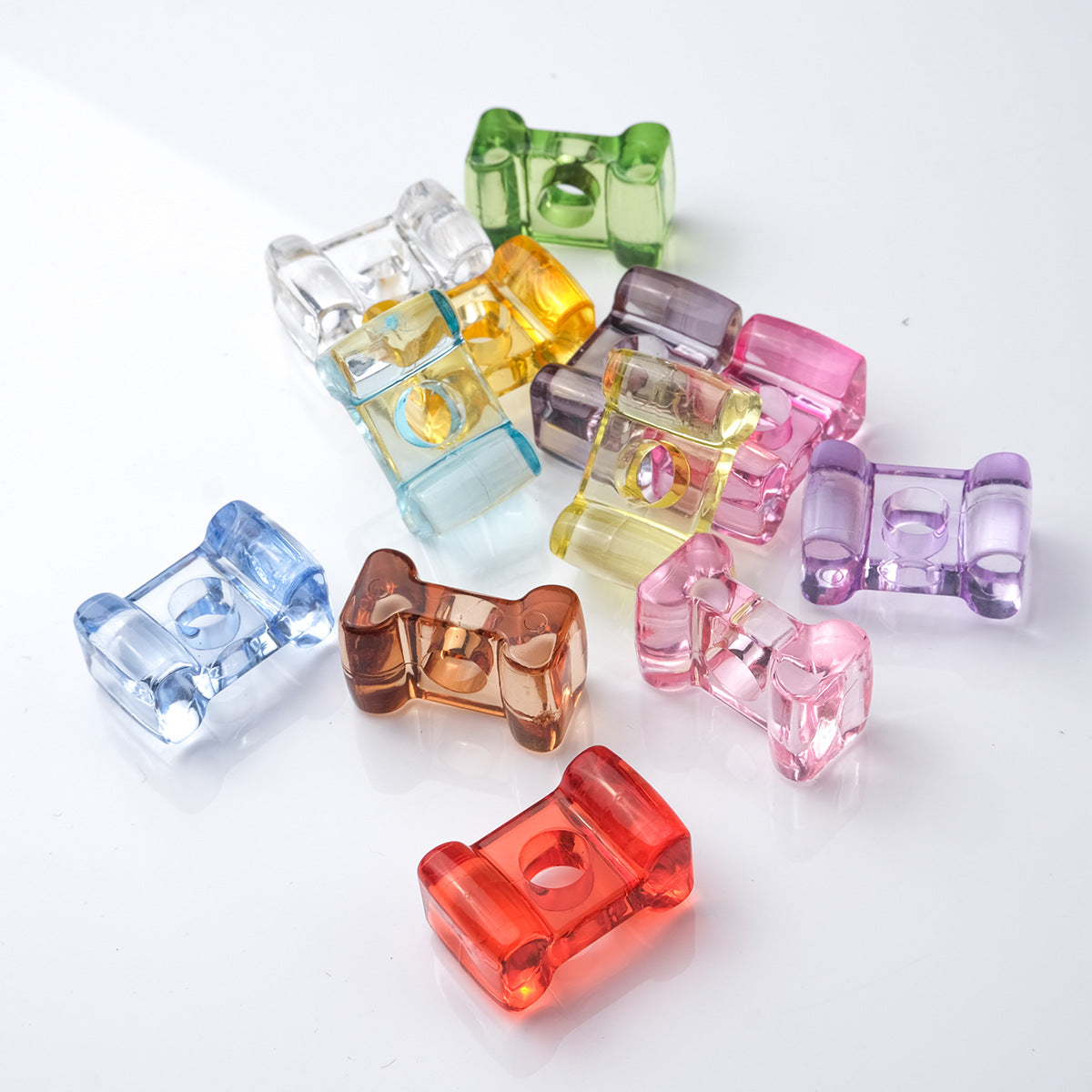 21mm Large Hole Transparent Alphabet Beads - Colorful Jelly Letter | Acrylic Bead for DIY Bracelet Keychain Jewelry Making