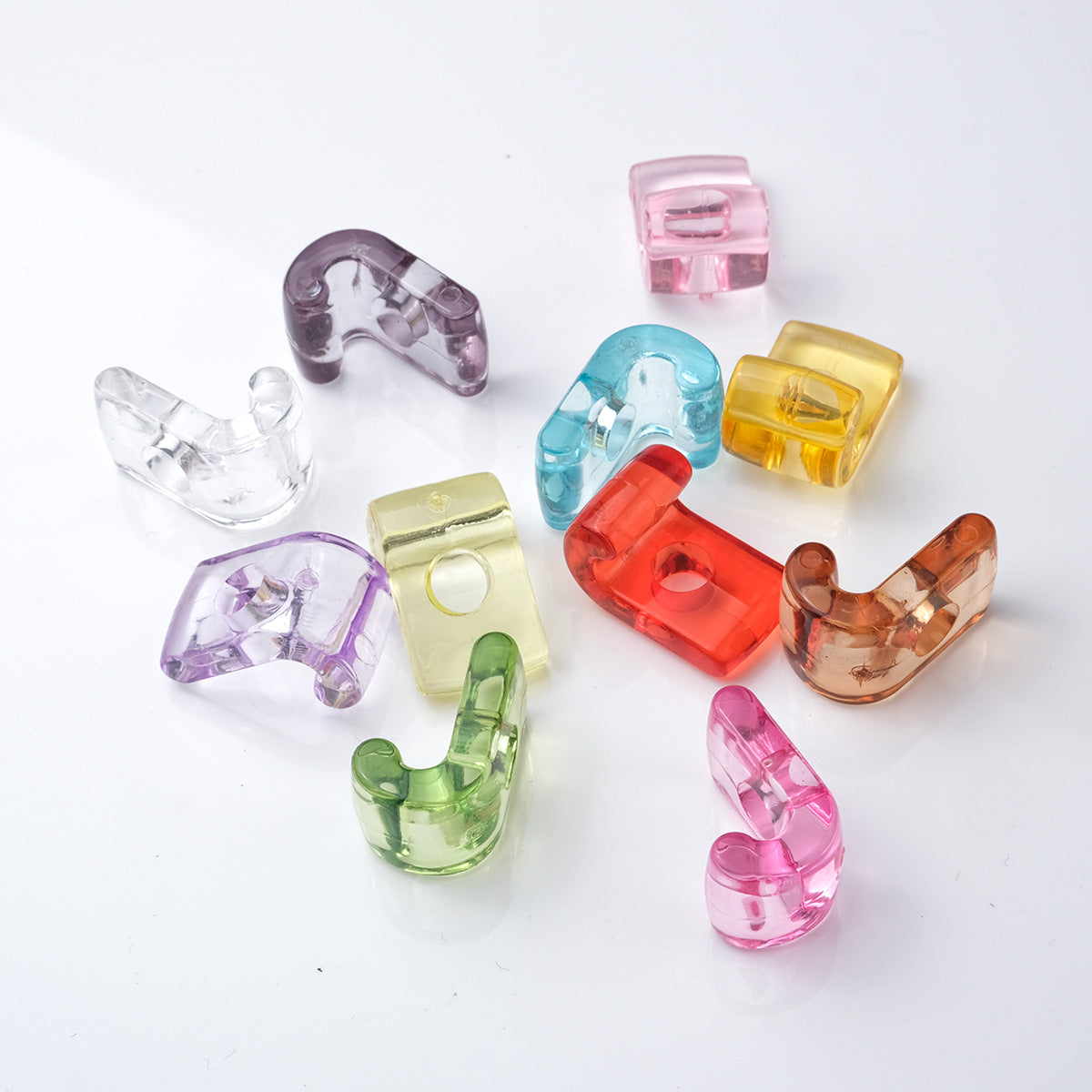 21mm Large Hole Transparent Alphabet Beads - Colorful Jelly Letter | Acrylic Bead for DIY Bracelet Keychain Jewelry Making