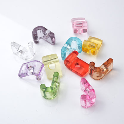 21mm Large Hole Transparent Alphabet Beads - Colorful Jelly Letter | Acrylic Bead for DIY Bracelet Keychain Jewelry Making