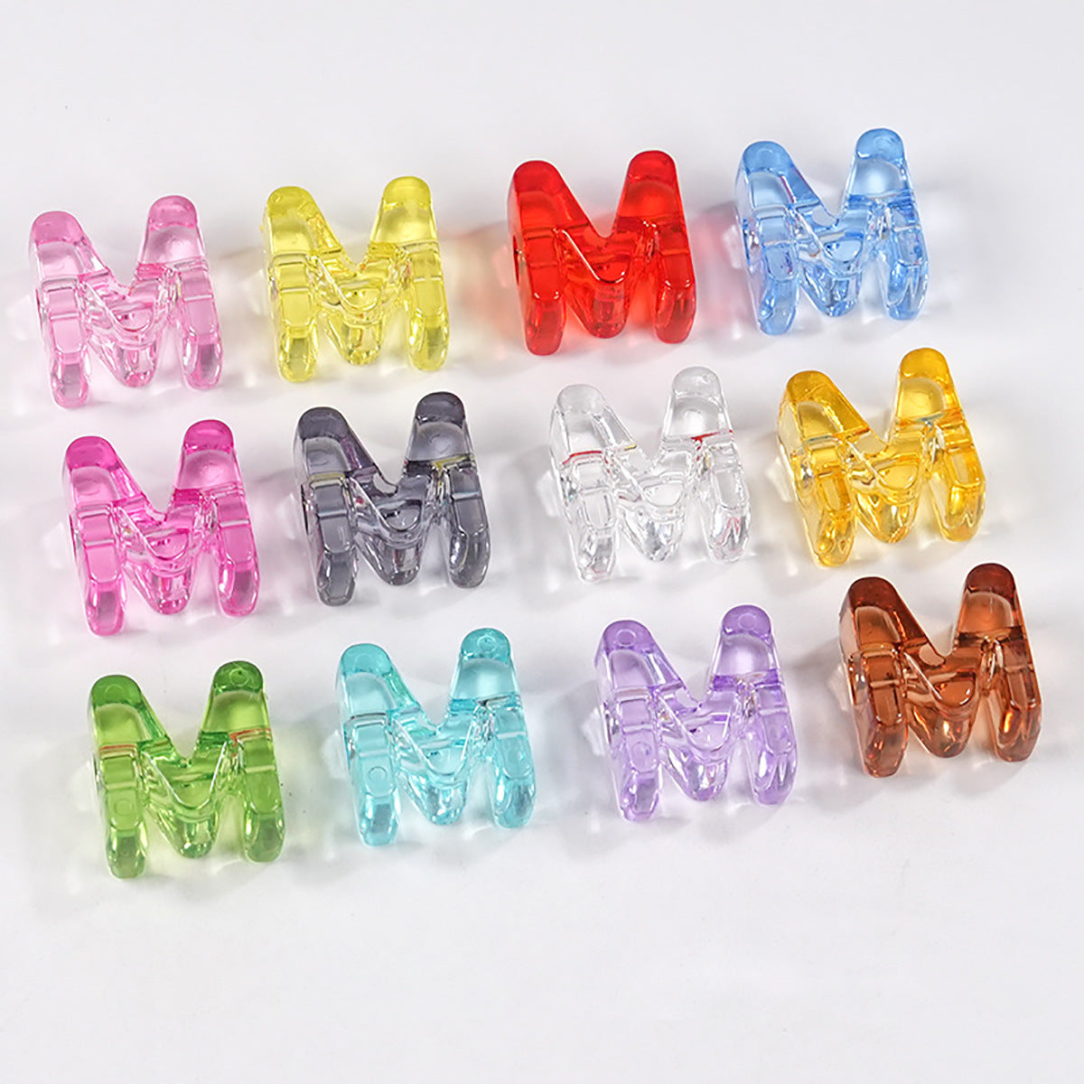 21mm Large Hole Transparent Alphabet Beads - Colorful Jelly Letter | Acrylic Bead for DIY Bracelet Keychain Jewelry Making