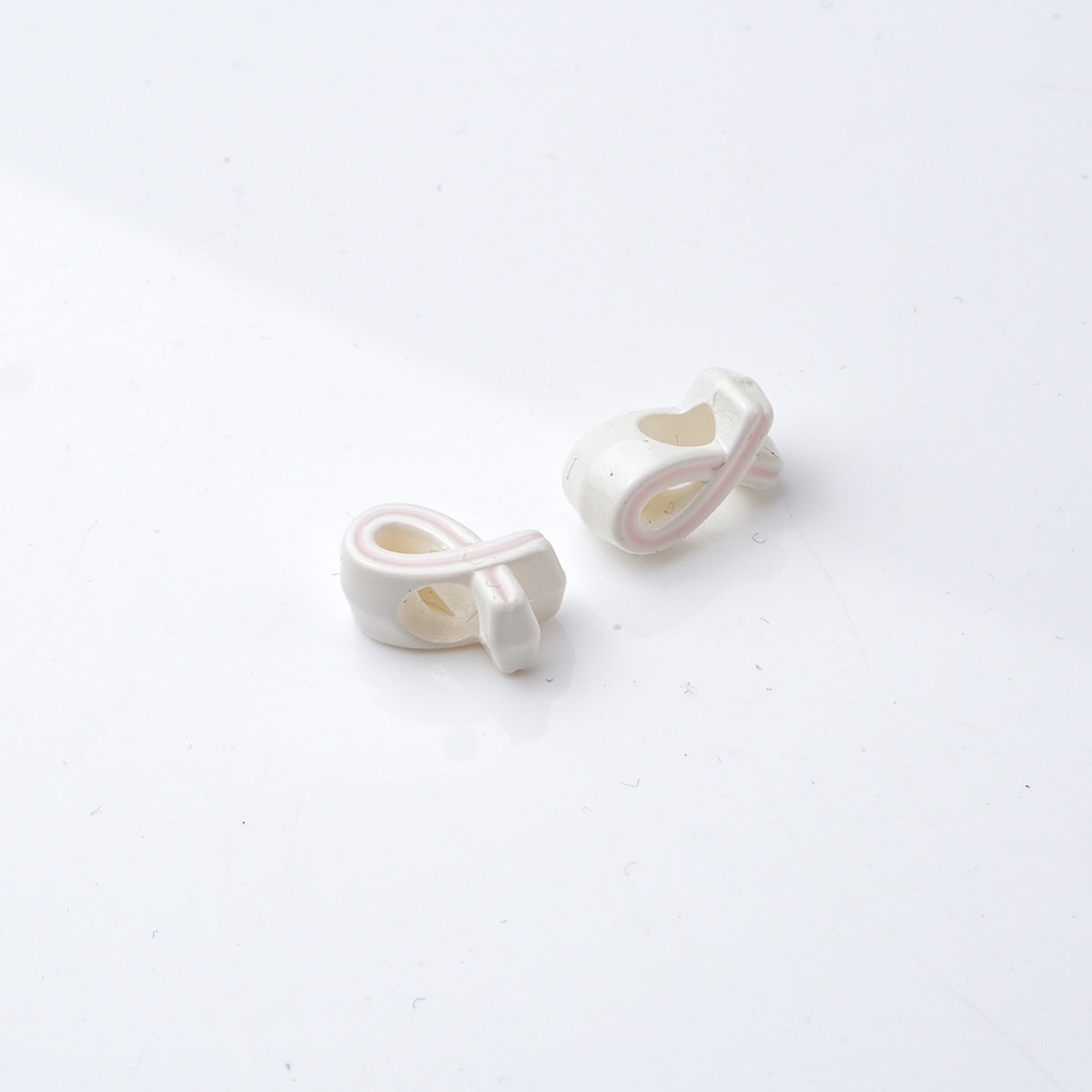 12x6x7mm Ribbon Bowknot Acrylic Beads - 4.5mm Large Hole Spacer | Acrylic Bead for DIY Bracelet Keychain Jewelry Making