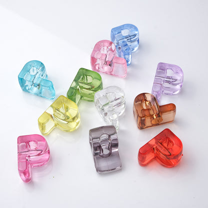 21mm Large Hole Transparent Alphabet Beads - Colorful Jelly Letter | Acrylic Bead for DIY Bracelet Keychain Jewelry Making