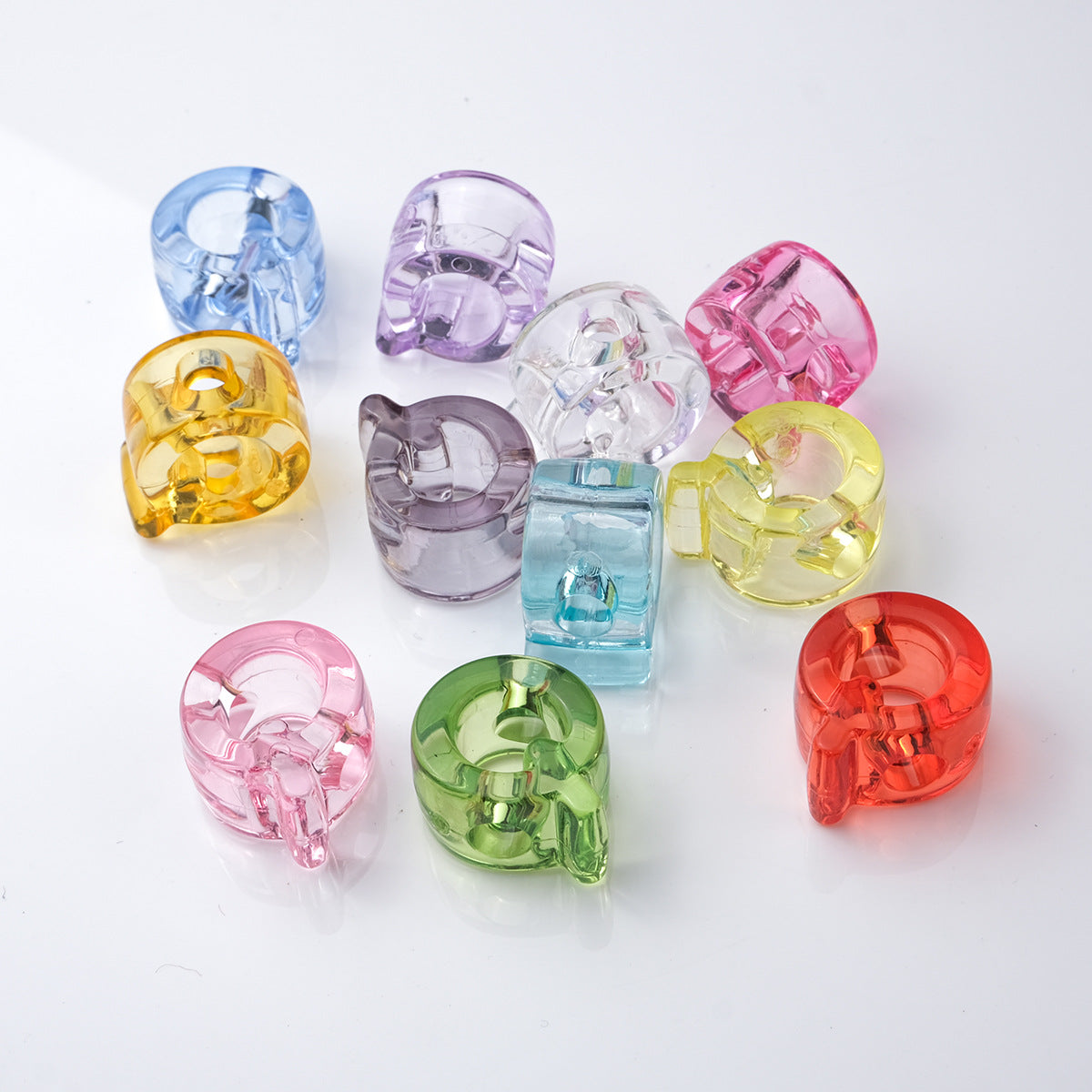 21mm Large Hole Transparent Alphabet Beads - Colorful Jelly Letter | Acrylic Bead for DIY Bracelet Keychain Jewelry Making