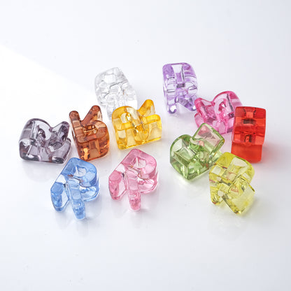 21mm Large Hole Transparent Alphabet Beads - Colorful Jelly Letter | Acrylic Bead for DIY Bracelet Keychain Jewelry Making