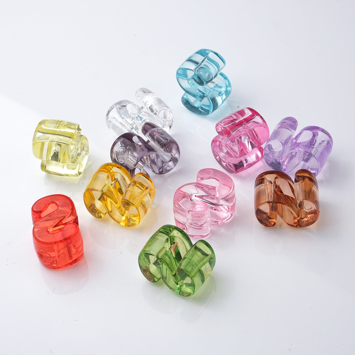 21mm Large Hole Transparent Alphabet Beads - Colorful Jelly Letter | Acrylic Bead for DIY Bracelet Keychain Jewelry Making