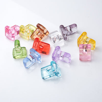 21mm Large Hole Transparent Alphabet Beads - Colorful Jelly Letter | Acrylic Bead for DIY Bracelet Keychain Jewelry Making