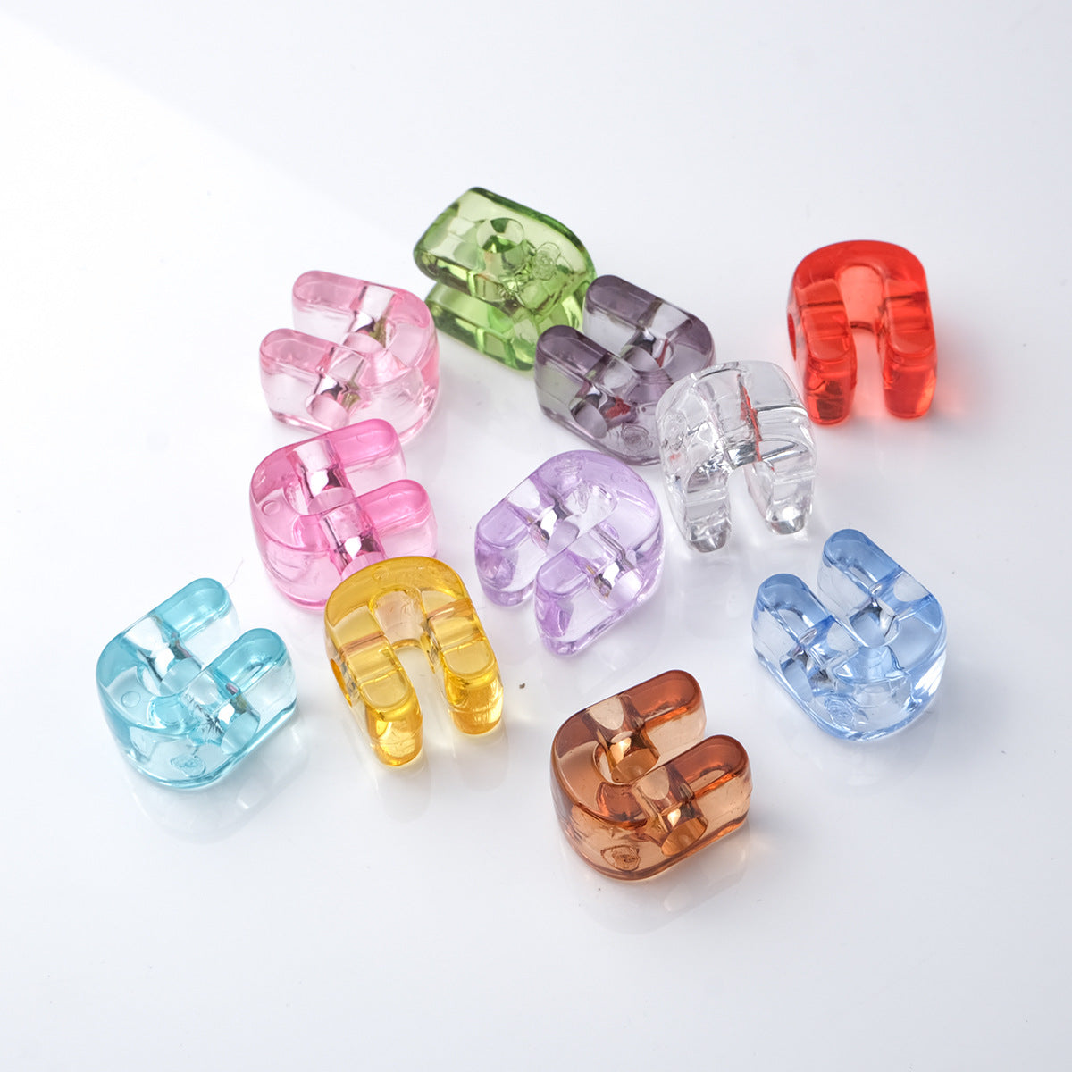 21mm Large Hole Transparent Alphabet Beads - Colorful Jelly Letter | Acrylic Bead for DIY Bracelet Keychain Jewelry Making