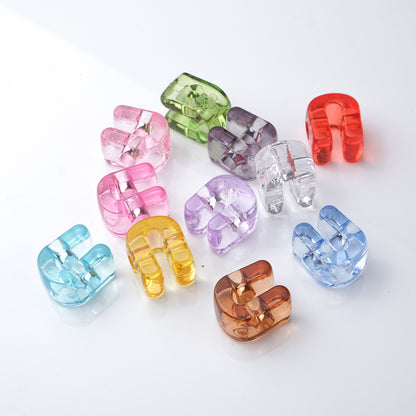 21mm Large Hole Transparent Alphabet Beads - Colorful Jelly Letter | Acrylic Bead for DIY Bracelet Keychain Jewelry Making