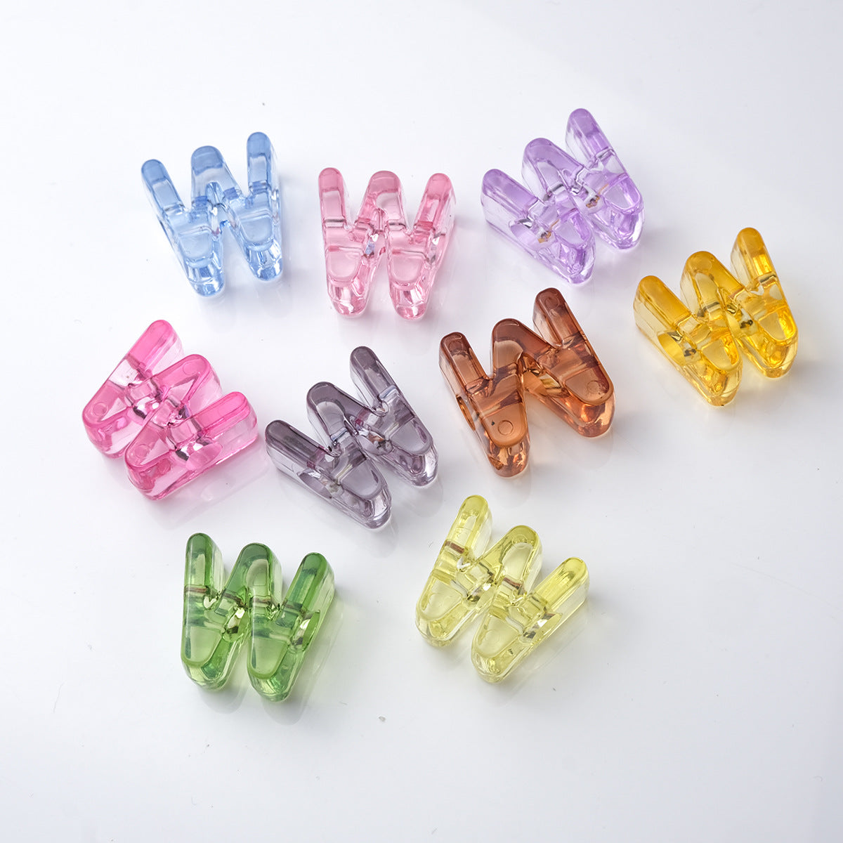 21mm Large Hole Transparent Alphabet Beads - Colorful Jelly Letter | Acrylic Bead for DIY Bracelet Keychain Jewelry Making