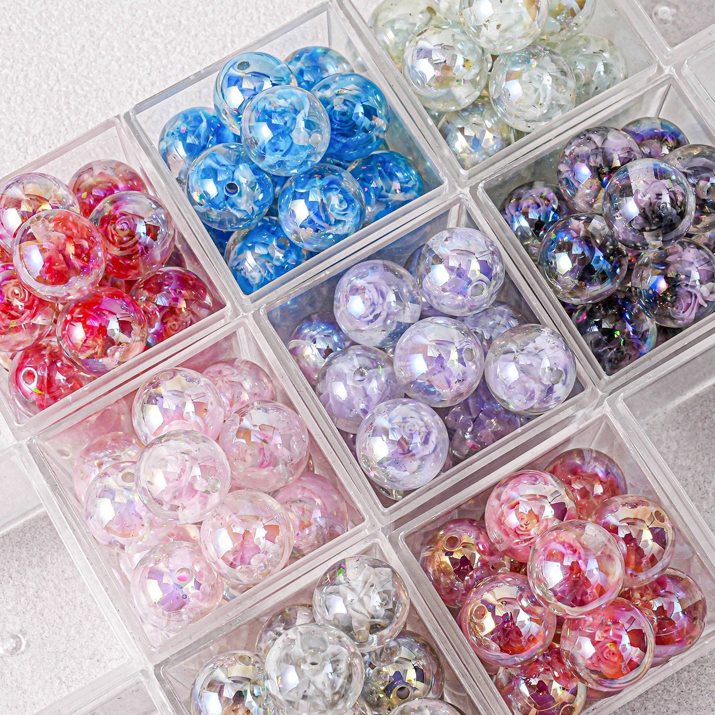 16mm Glow-in-the-Dark 3D Rose Beads - Luminous Floral Resin Beads | Acrylic Bead for DIY Bracelet Keychain Jewelry Making