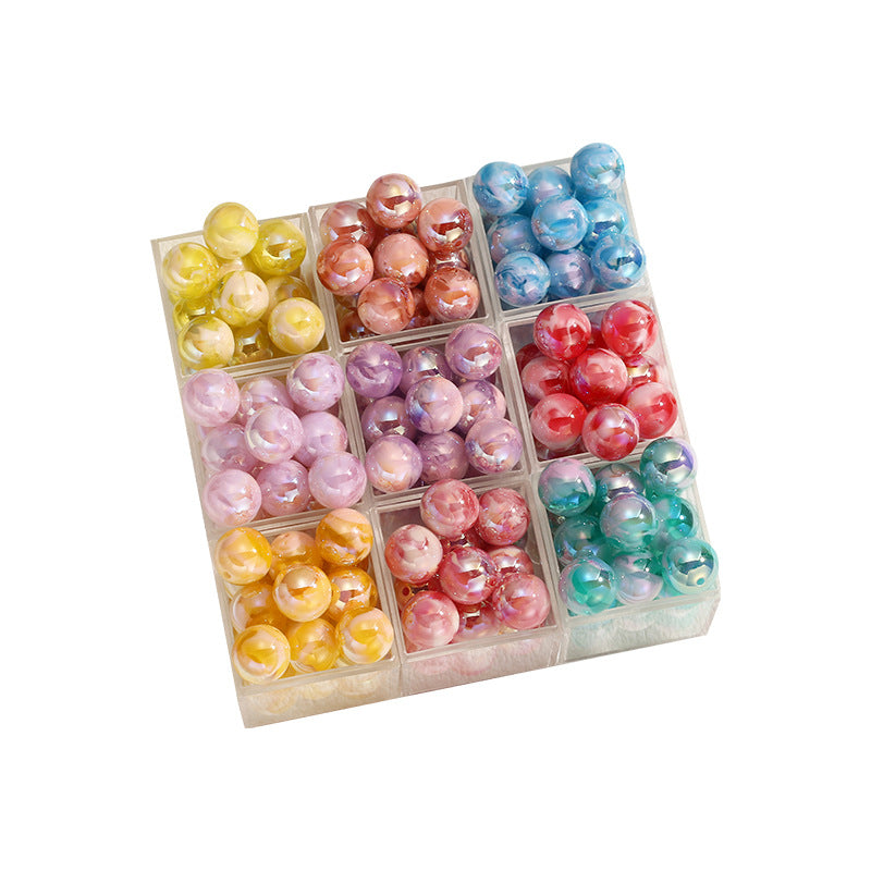 16mm Solar Active Photochromic Beads - Ink Wash Marble Effect | Acrylic Bead for DIY Bracelet Keychain Jewelry Making