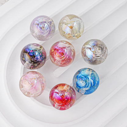 16mm Glow-in-the-Dark 3D Rose Beads - Luminous Floral Resin Beads | Acrylic Bead for DIY Bracelet Keychain Jewelry Making