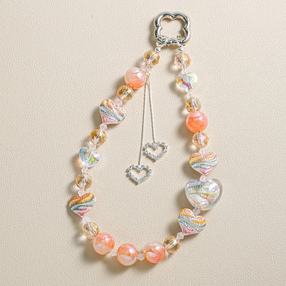Chunky 3D Heart Spacer Beads - 20.5x17.5mm Iridescent Acrylic Love | Acrylic Bead for DIY Bracelet Keychain Jewelry Making