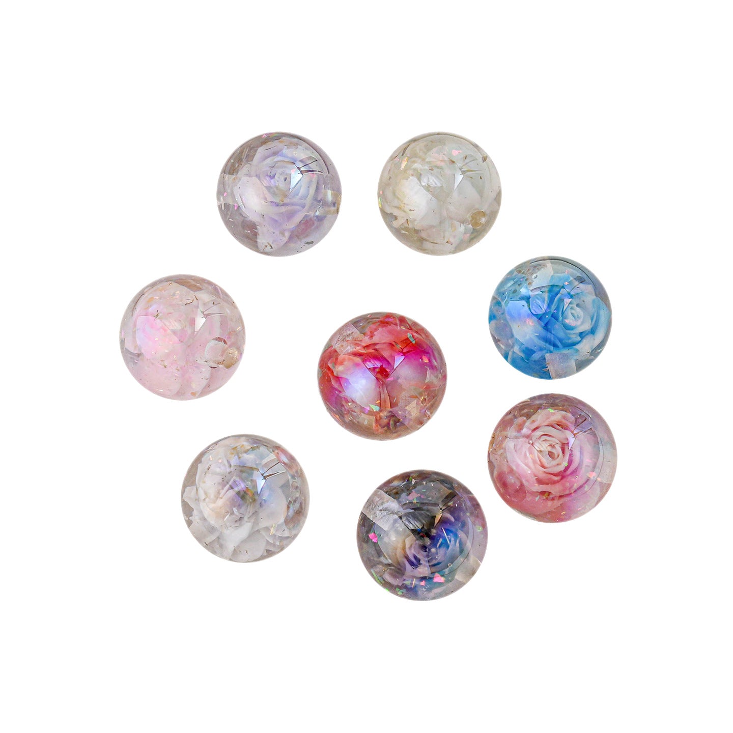 16mm Glow-in-the-Dark 3D Rose Beads - Luminous Floral Resin Beads | Acrylic Bead for DIY Bracelet Keychain Jewelry Making