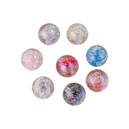 16mm Glow-in-the-Dark 3D Rose Beads - Luminous Floral Resin Beads | Acrylic Bead for DIY Bracelet Keychain Jewelry Making