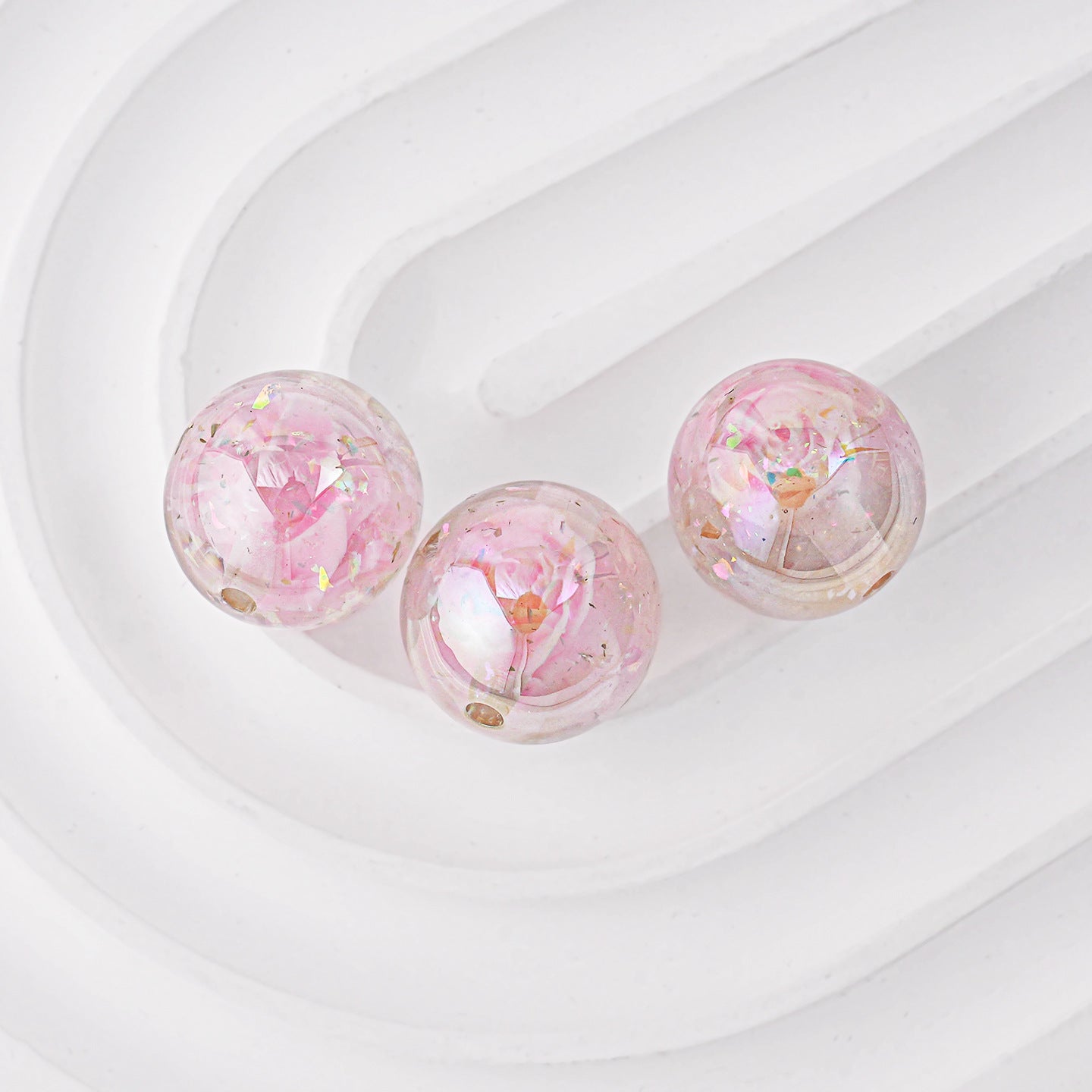16mm Glow-in-the-Dark 3D Rose Beads - Luminous Floral Resin Beads | Acrylic Bead for DIY Bracelet Keychain Jewelry Making