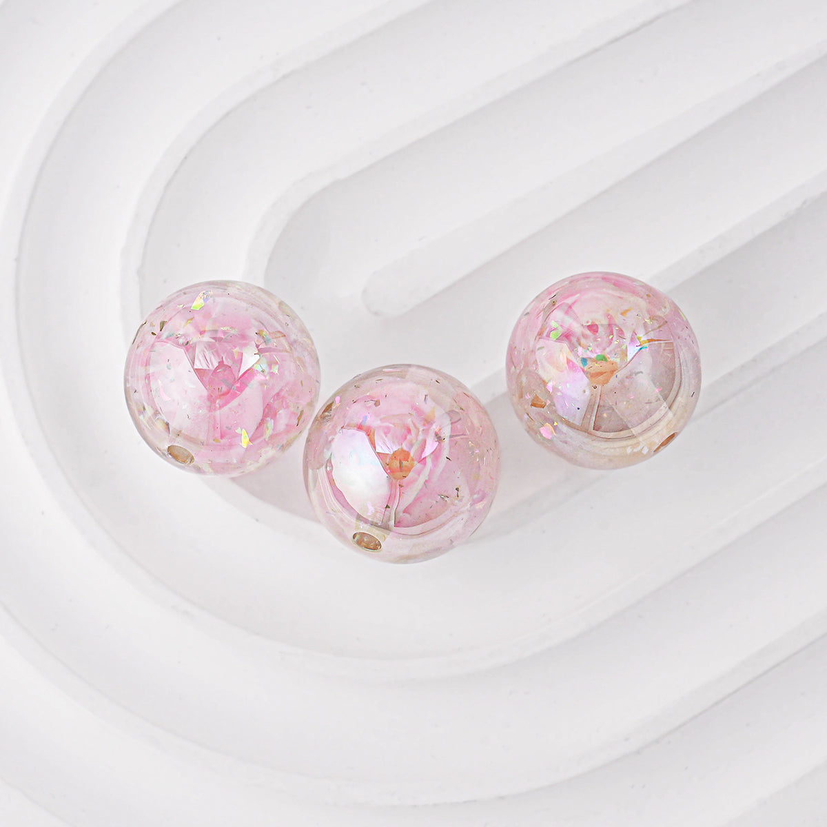 16mm Glow-in-the-Dark 3D Rose Beads - Luminous Floral Resin Beads | Acrylic Bead for DIY Bracelet Keychain Jewelry Making