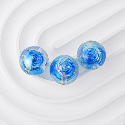 16mm Glow-in-the-Dark 3D Rose Beads - Luminous Floral Resin Beads | Acrylic Bead for DIY Bracelet Keychain Jewelry Making