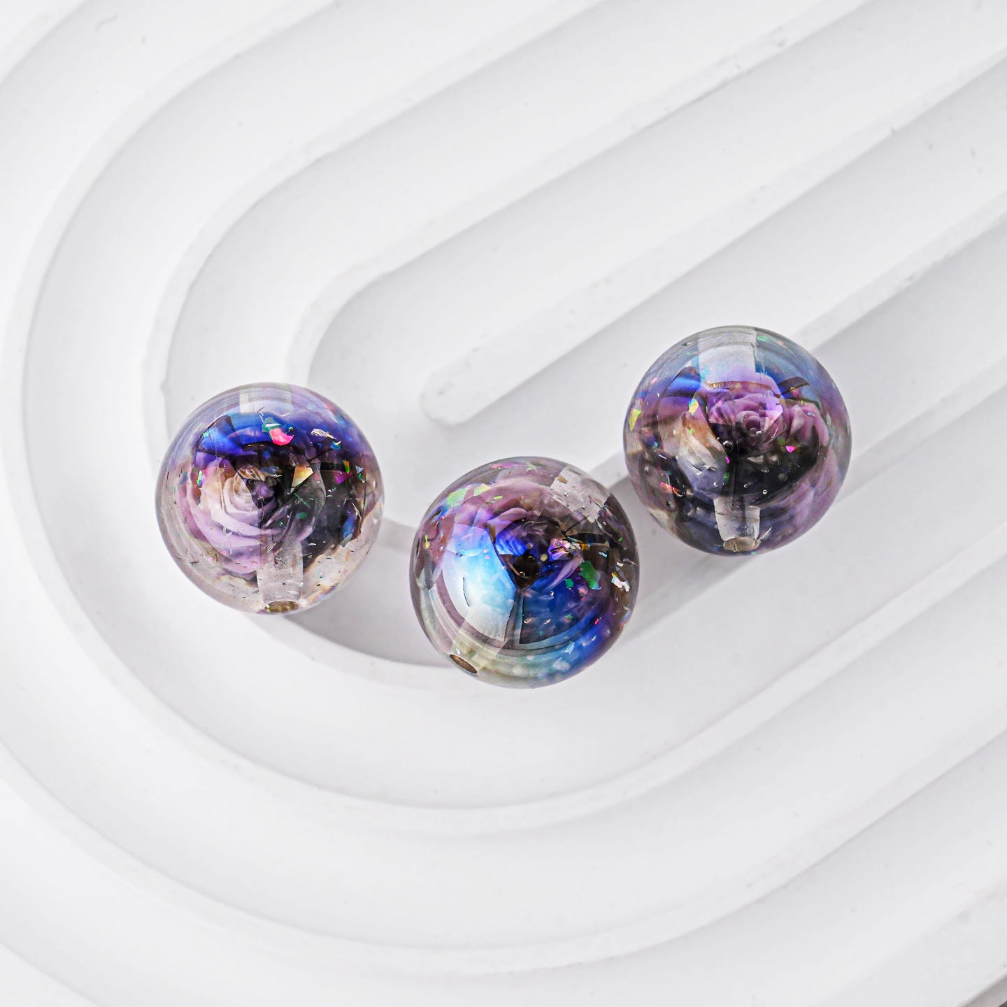 16mm Glow-in-the-Dark 3D Rose Beads - Luminous Floral Resin Beads | Acrylic Bead for DIY Bracelet Keychain Jewelry Making