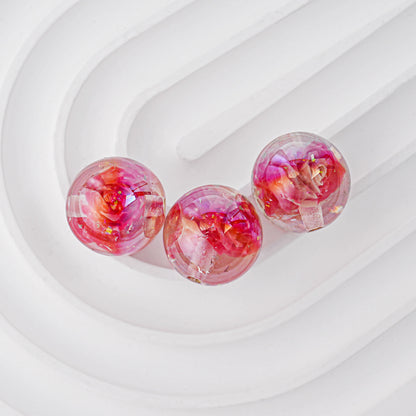 16mm Glow-in-the-Dark 3D Rose Beads - Luminous Floral Resin Beads | Acrylic Bead for DIY Bracelet Keychain Jewelry Making