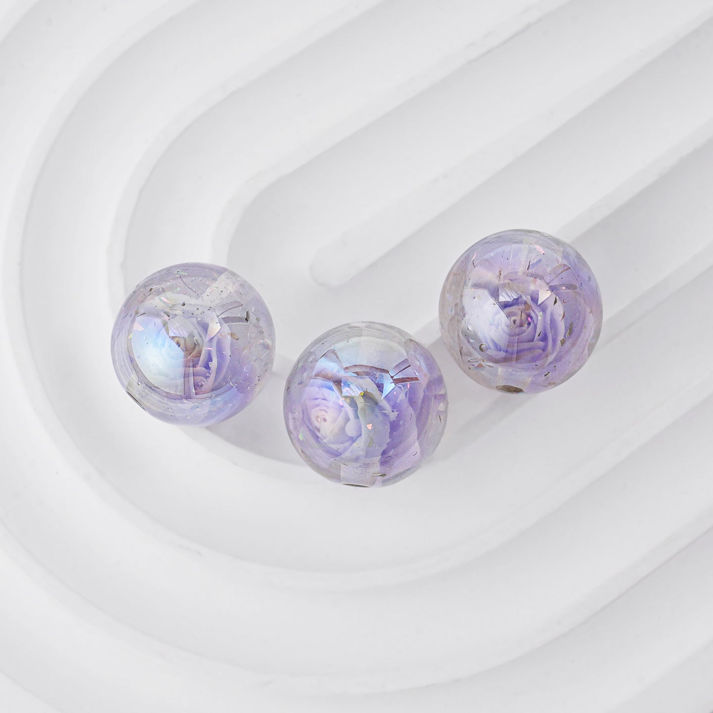 16mm Glow-in-the-Dark 3D Rose Beads - Luminous Floral Resin Beads | Acrylic Bead for DIY Bracelet Keychain Jewelry Making