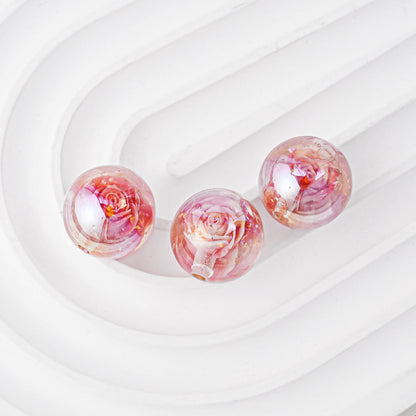 16mm Glow-in-the-Dark 3D Rose Beads - Luminous Floral Resin Beads | Acrylic Bead for DIY Bracelet Keychain Jewelry Making