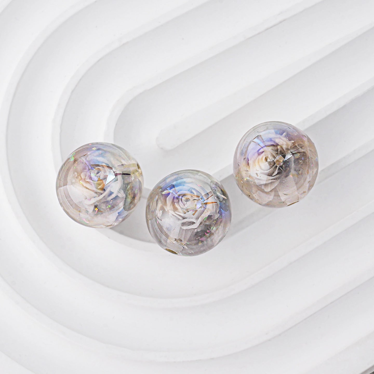16mm Glow-in-the-Dark 3D Rose Beads - Luminous Floral Resin Beads | Acrylic Bead for DIY Bracelet Keychain Jewelry Making