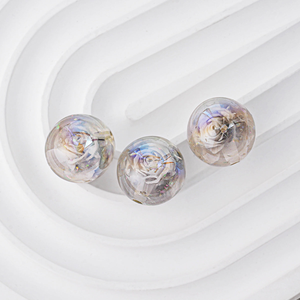 16mm Glow-in-the-Dark 3D Rose Beads - Luminous Floral Resin Beads | Acrylic Bead for DIY Bracelet Keychain Jewelry Making