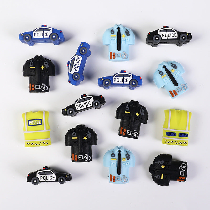 Police & Law Enforcement Silicone Focal Beads for Beadable Pens, 3D | Silicone Focal Bead for DIY Keychain & Pen Wrap