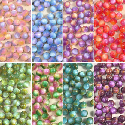 10mm Iridescent Galaxy Resin Beads, 2mm Large Hole Round Spacer | Acrylic Bead for DIY Bracelet Keychain Jewelry Making