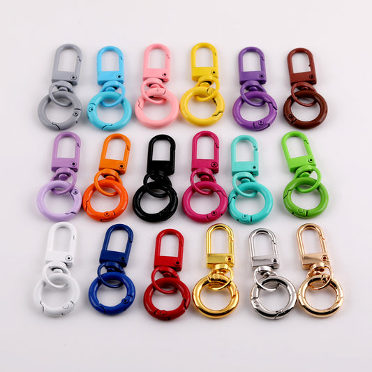 Candy Color Swivel Lobster Clasp with Spring Ring - 33mm Lacquered Gate Buckle & 20mm | DIY Keychain Bracelet Making Supply