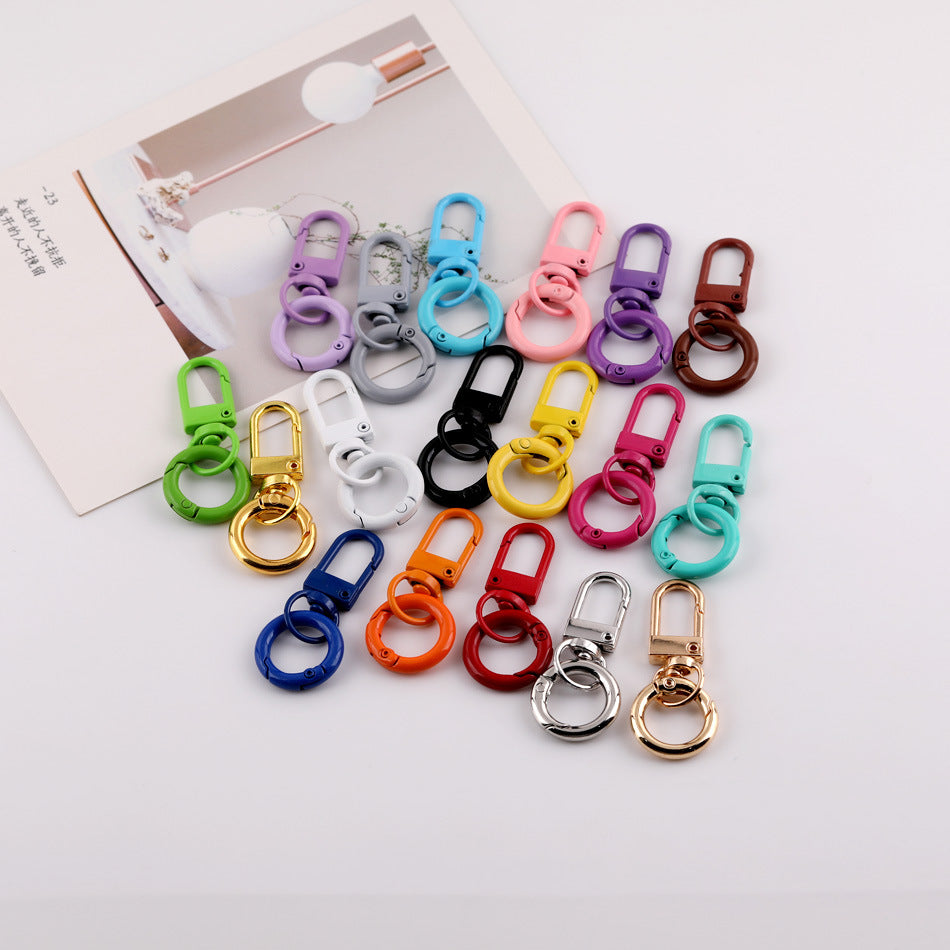 Candy Color Swivel Lobster Clasp with Spring Ring - 33mm Lacquered Gate Buckle & 20mm | DIY Keychain Bracelet Making Supply