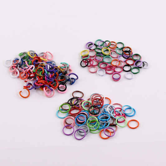 200PCS Candy Color Lacquered Jump Rings - 8mm/10mm Open & Double Loop Connector Rings | DIY Keychain Bracelet Making Supply