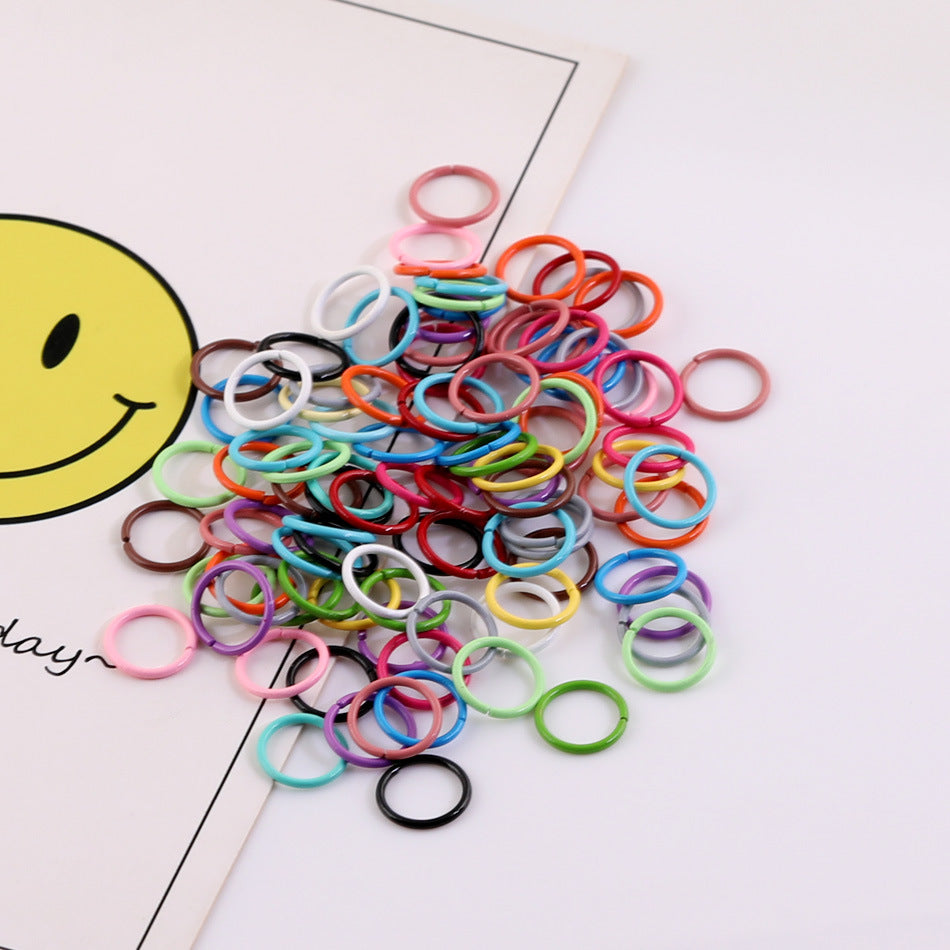 200PCS Candy Color Lacquered Jump Rings - 8mm/10mm Open & Double Loop Connector Rings | DIY Keychain Bracelet Making Supply