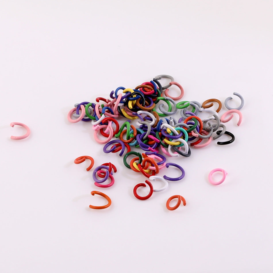 200PCS Candy Color Lacquered Jump Rings - 8mm/10mm Open & Double Loop Connector Rings | DIY Keychain Bracelet Making Supply