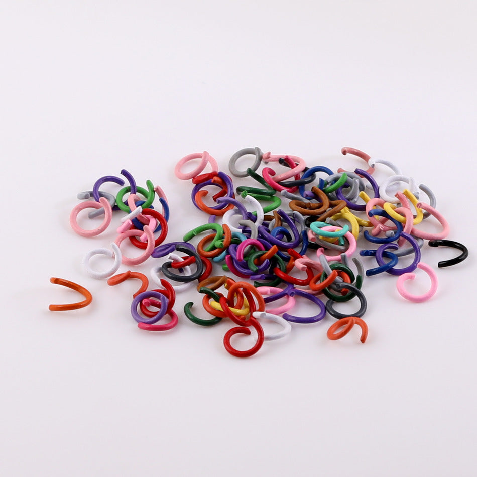 200PCS Candy Color Lacquered Jump Rings - 8mm/10mm Open & Double Loop Connector Rings | DIY Keychain Bracelet Making Supply