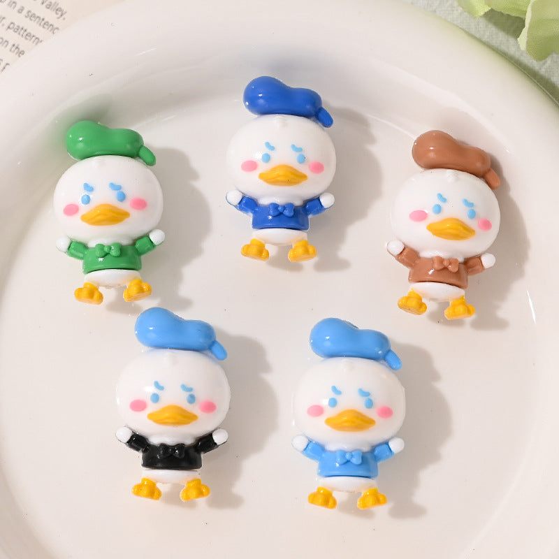 Cute Angry Duck Resin Focal Beads, 3D Donald Duck Style Sailor | Acrylic Bead for DIY Bracelet Keychain Jewelry Making