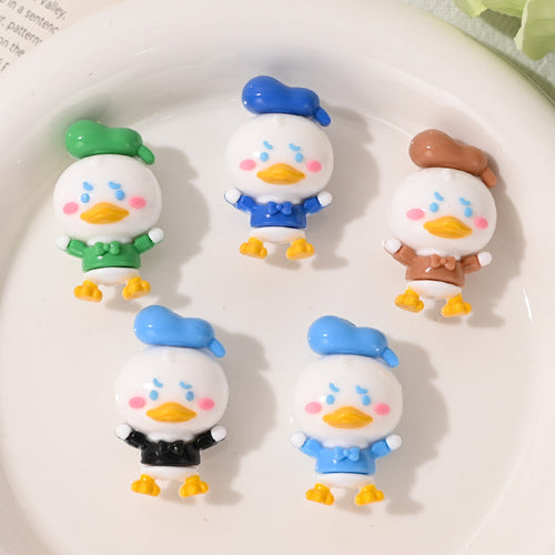 Cute Angry Duck Resin Focal Beads, 3D Donald Duck Style Sailor | Acrylic Bead for DIY Bracelet Keychain Jewelry Making