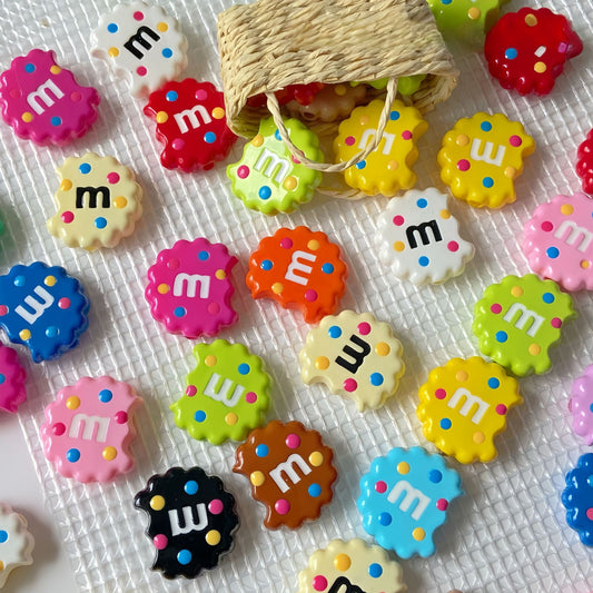 20x22mm Bitten Chocolate Chip Cookie Resin Focal Beads, 3mm Large | Acrylic Bead for DIY Bracelet Keychain Jewelry Making
