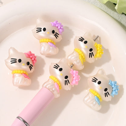 Pearlized Kitty Cat Acrylic Focal Beads, Pearlescent Luster Cute | Acrylic Bead for DIY Bracelet Keychain Jewelry Making