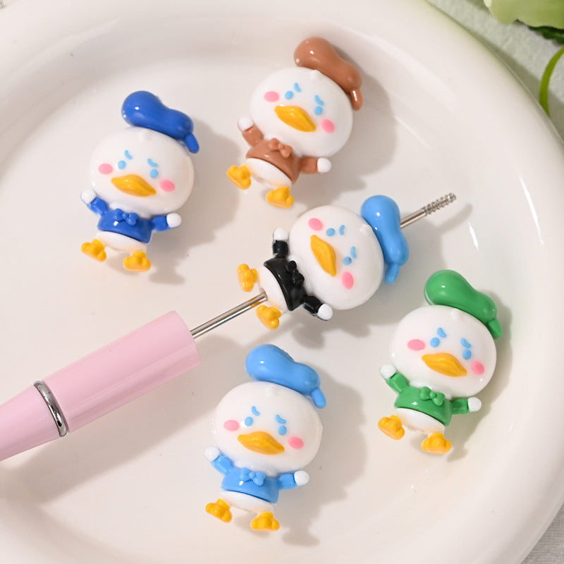 Cute Angry Duck Resin Focal Beads, 3D Donald Duck Style Sailor | Acrylic Bead for DIY Bracelet Keychain Jewelry Making